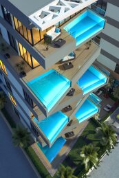 Luxury apartments with terrace pool in an elite complex