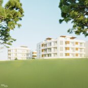 Lapta'da inşaatı devam eden apartman projesi