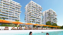 One-bedroom apartments on the  coast of Mediterranean sea