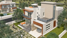 New spacious villas in a new complex under construction