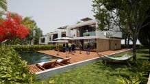 Luxury villas in a complex with infrastructure