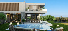 Luxurious villas with a private pool in a modern style in the Lapta area
